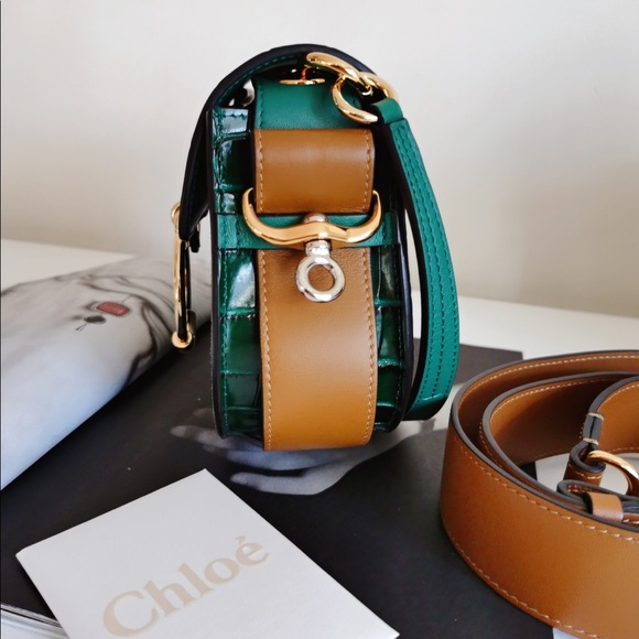 Chloe Small Tess Croc-Embossed Leather Bag - Picture 4 of 6